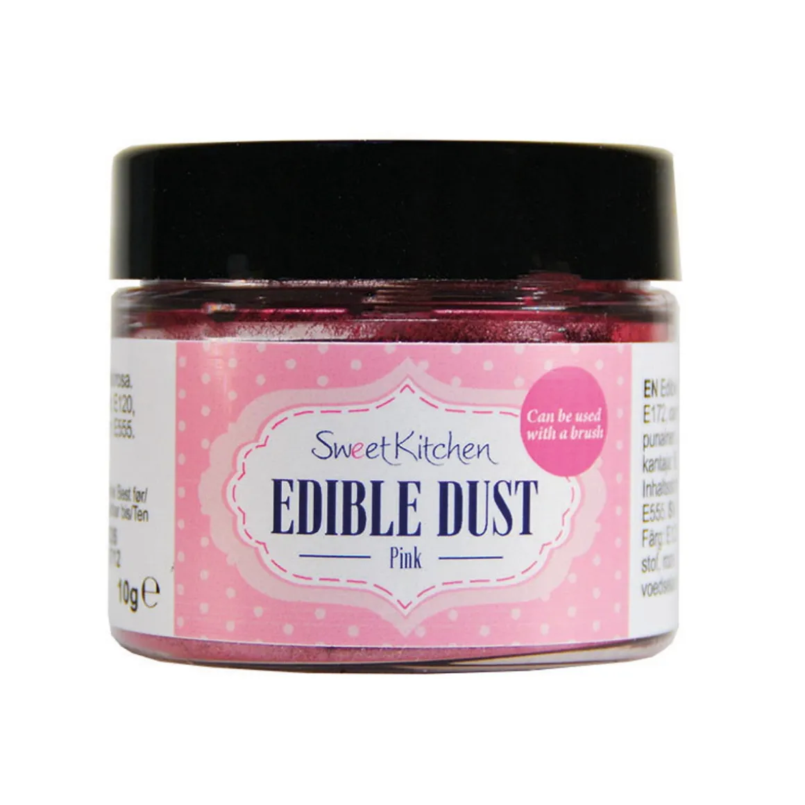 10 gram spiselig glitterpulver – rosa