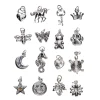Anheng / charms i sølvfarge 16 stk. – smilefjes, enhjørning, hjerte m.m.