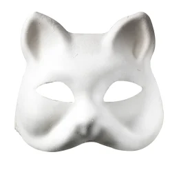 Ansiktsmaske katt, kattemaske av formpresset papp 18×18 cm