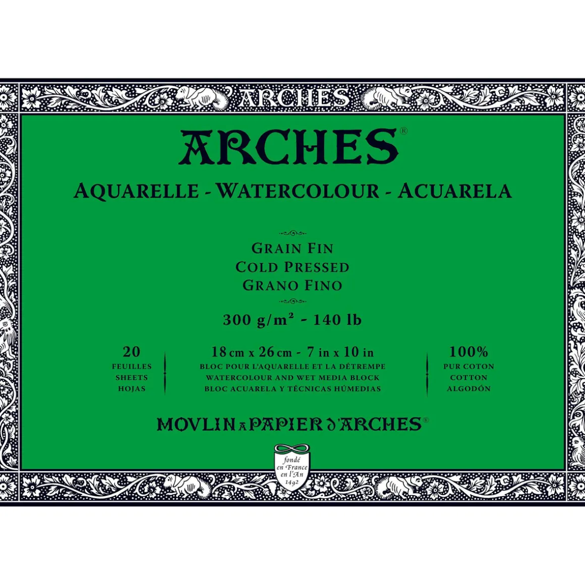 Arches akv.blokk GF 18x26 300 g