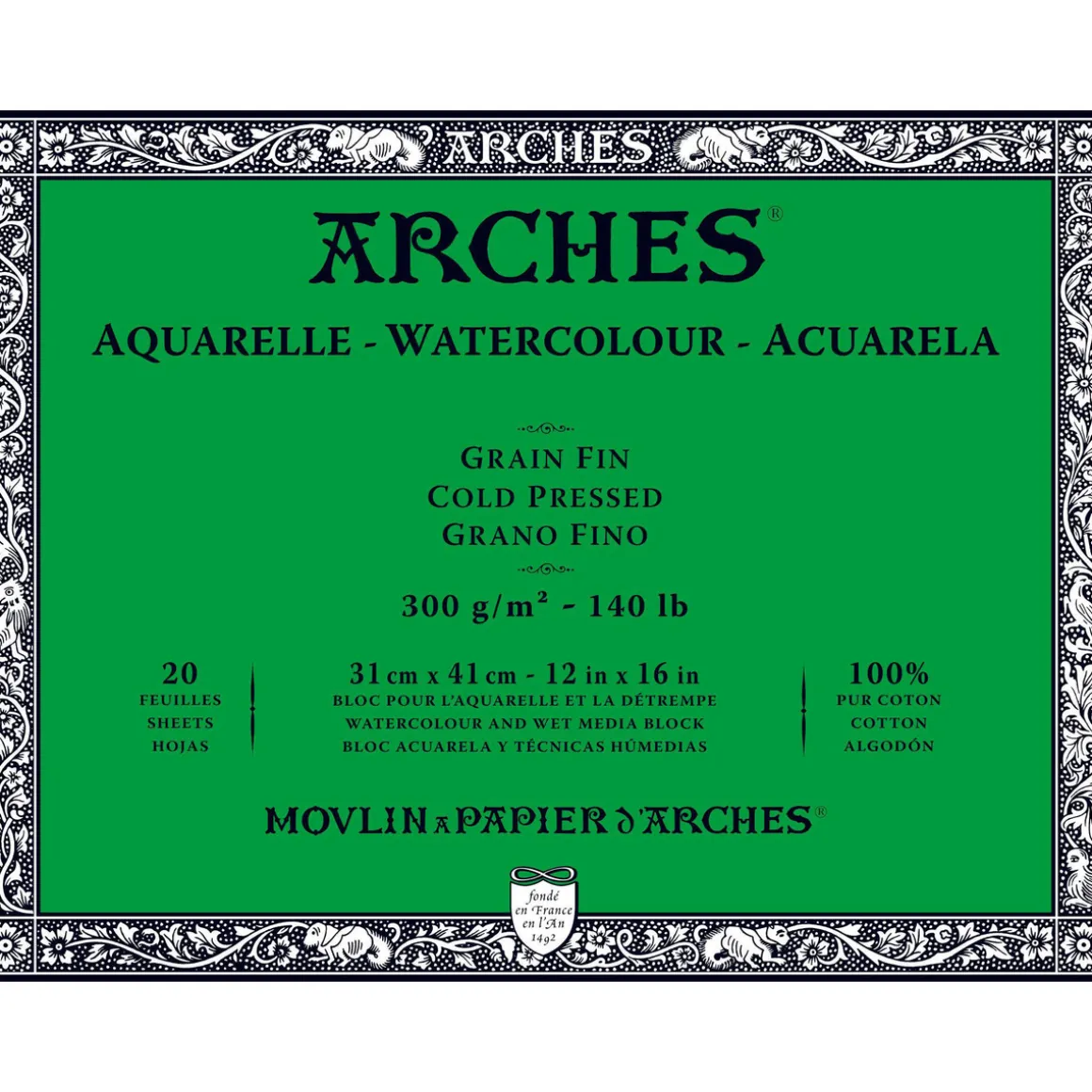 Arches akv.blokk GF 31x41 300 g