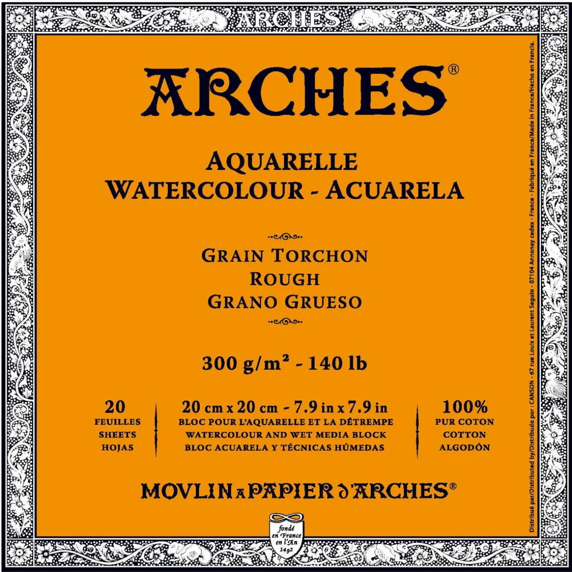 Arches akv.blokk GT 20x20 300 g