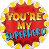 Ballong Ø35 cm – fargerik ballong med teksten «You're my superhero»