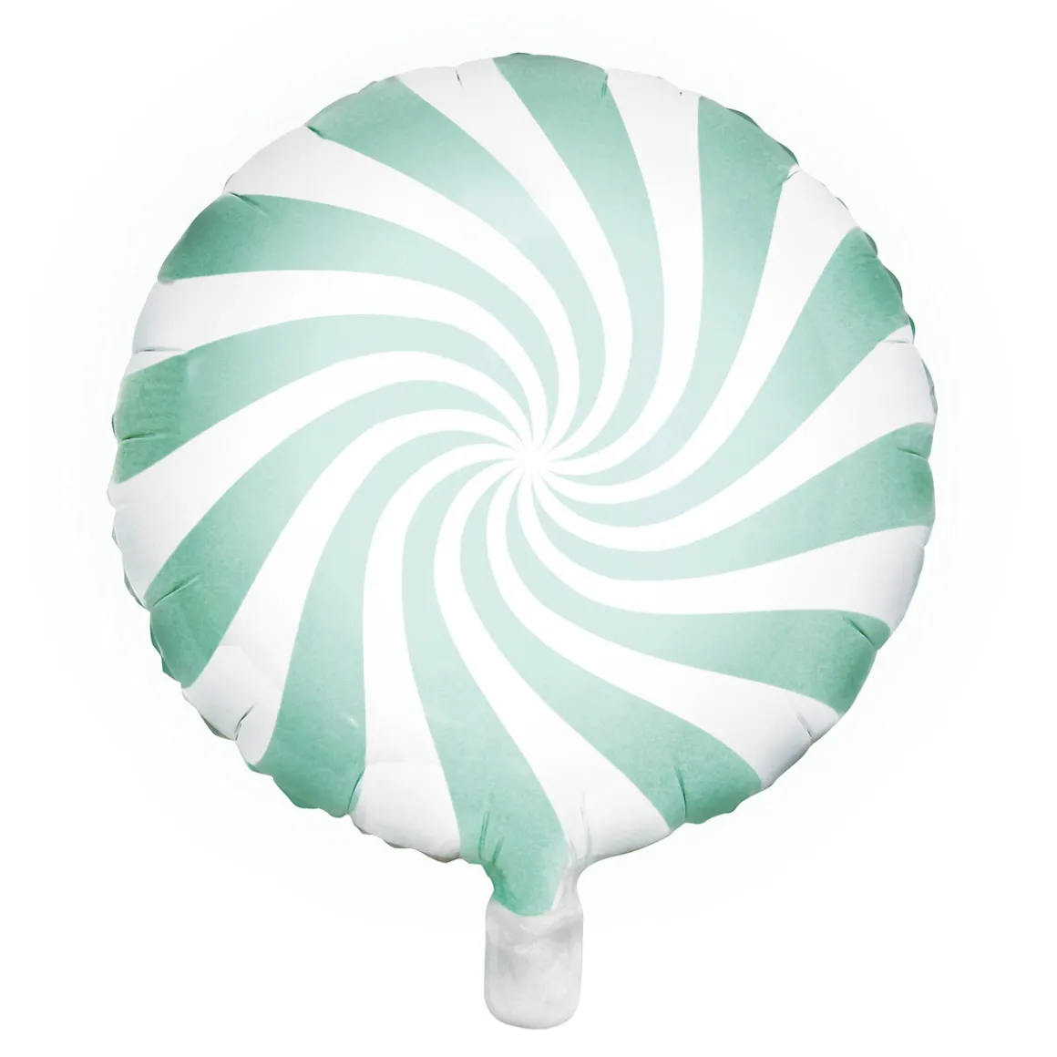 Ballong Ø35 cm – hvit ballong med mintgrønn virvel / swirl