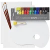 Beginners Acrylic Paint Kit, alt til nybegynneren som ønsker å begynne med akrylmaling