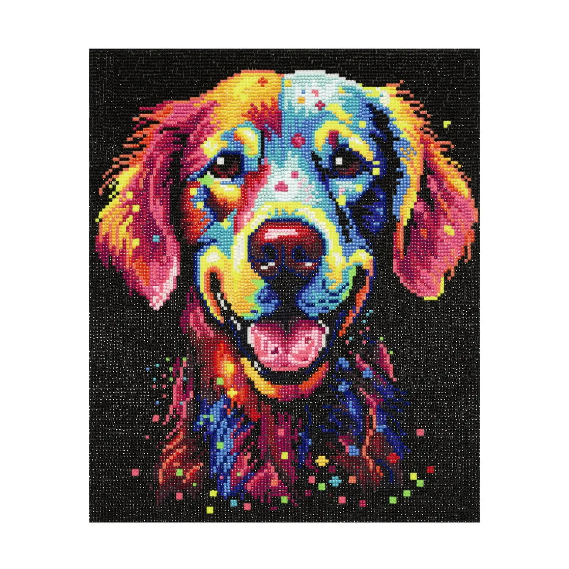 Bling Dots Glow, diamond painting for barn selvlysende hund 33×40 cm