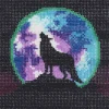 Bling Dots Glow In The Dark, diamond painting for barn fra 6 år, selvlysende ulv 20×20 cm