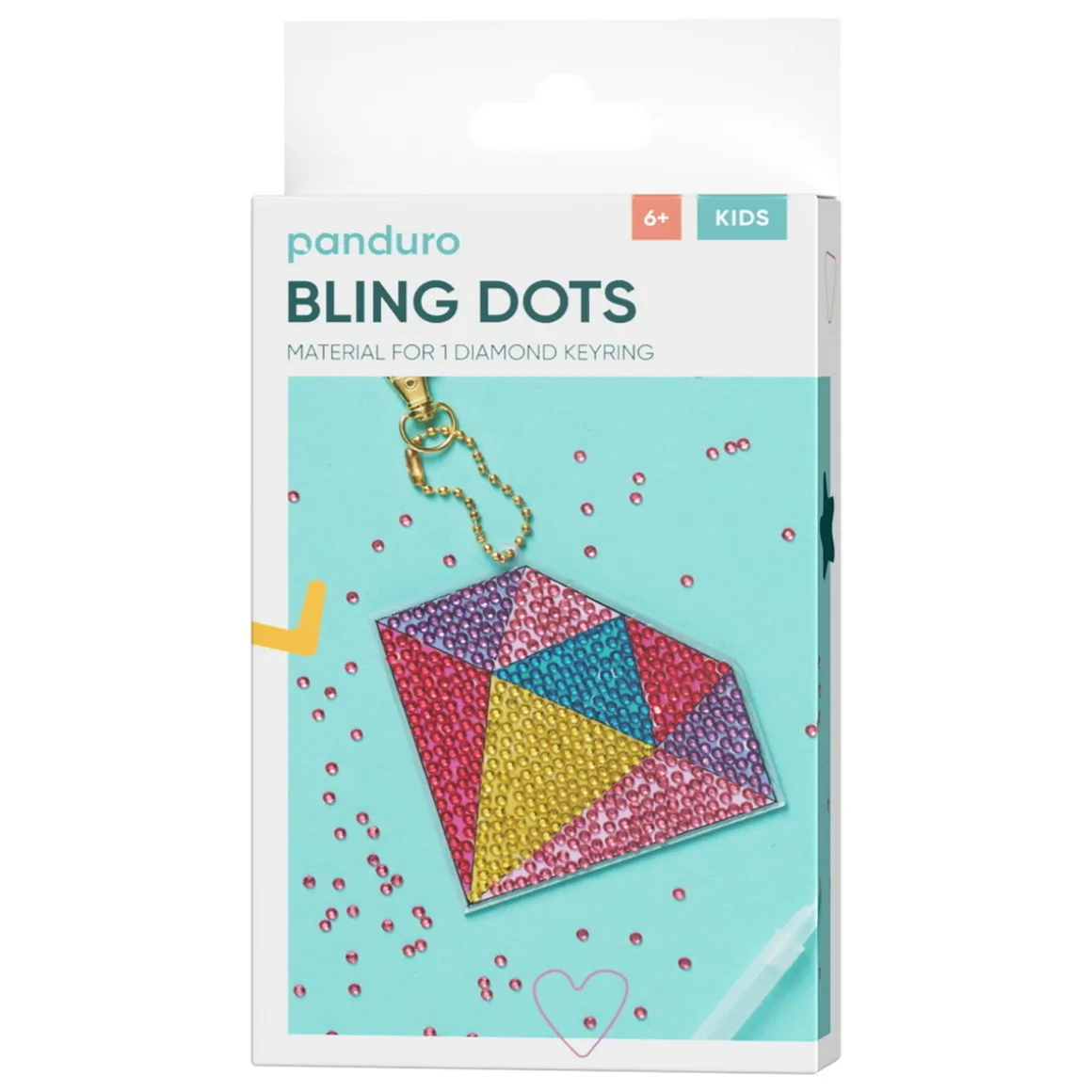 Bling Dots nøkkelringkit Diamant – perle en fargerik diamant, 10×8 cm