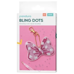 Bling Dots Sløyfe nøkkelringkit – perle en glitrende sløyfe, 8,2×6 cm