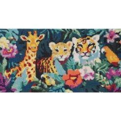 Bling Dots tigerjungel, diamond painting for barn fra 8 år – tigre og en sjiraff 40×20 cm