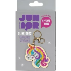 Bling Dots Unicorn nøkkelring kit – perle en søt enhjørning, 7,5×10,5 cm