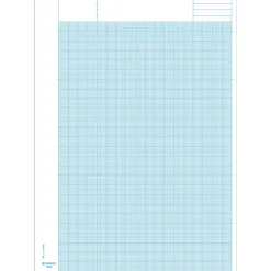 Blokk med millimeterruter i blått for tegning m.m. A4 – 210x297 mm, 50 ark