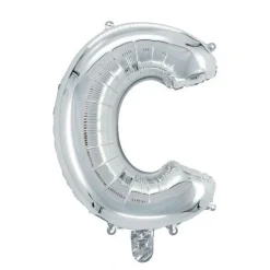 Bokstavballong C sølv 32 cm