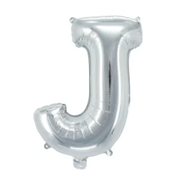 Bokstavballong J sølv 32 cm