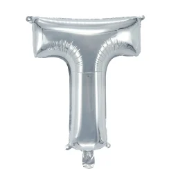 Bokstavballong T sølv 32 cm