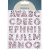 Bokstaver klistremerker A-Z glitter rosa – til sammen 50 alfabetstickers, 23 mm høye