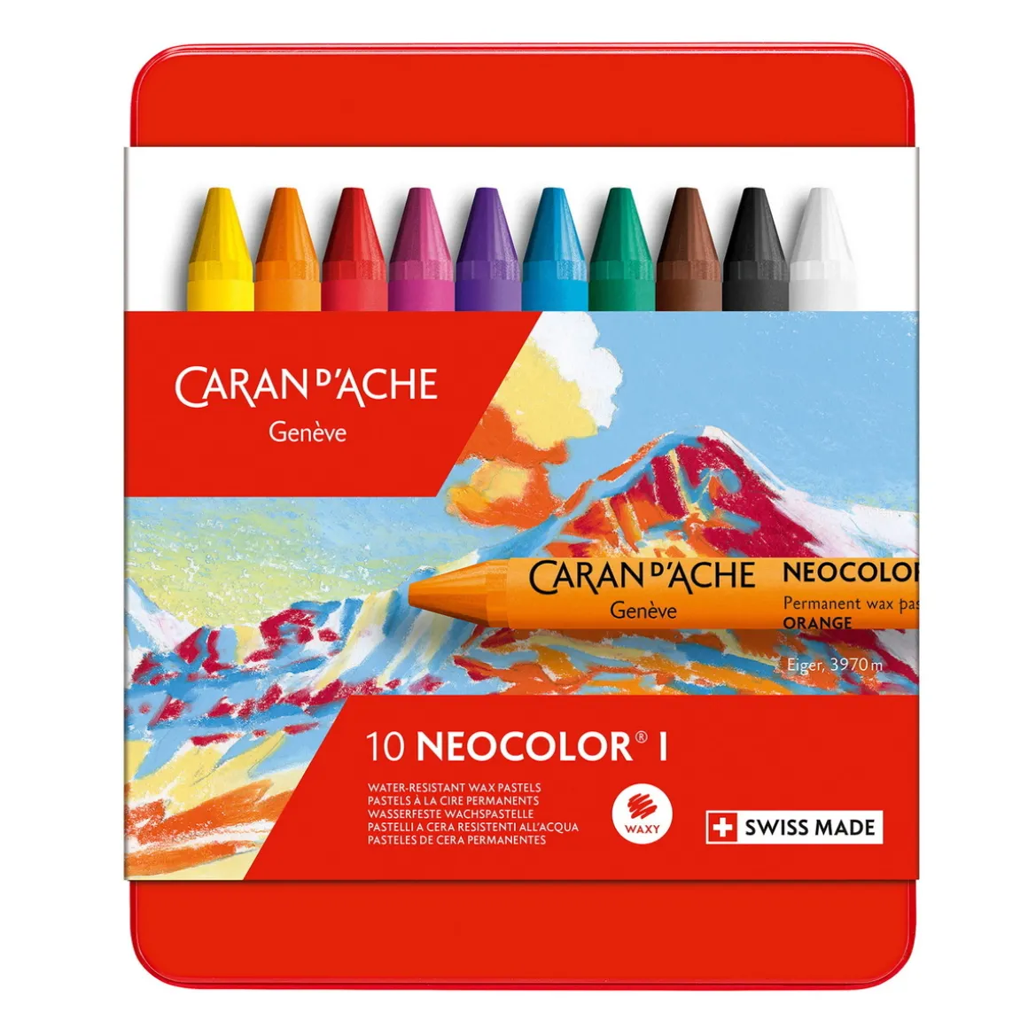 Caran d’Ache Neocolor I – 10 voksbaserte fargekritt av høyeste kvalitet