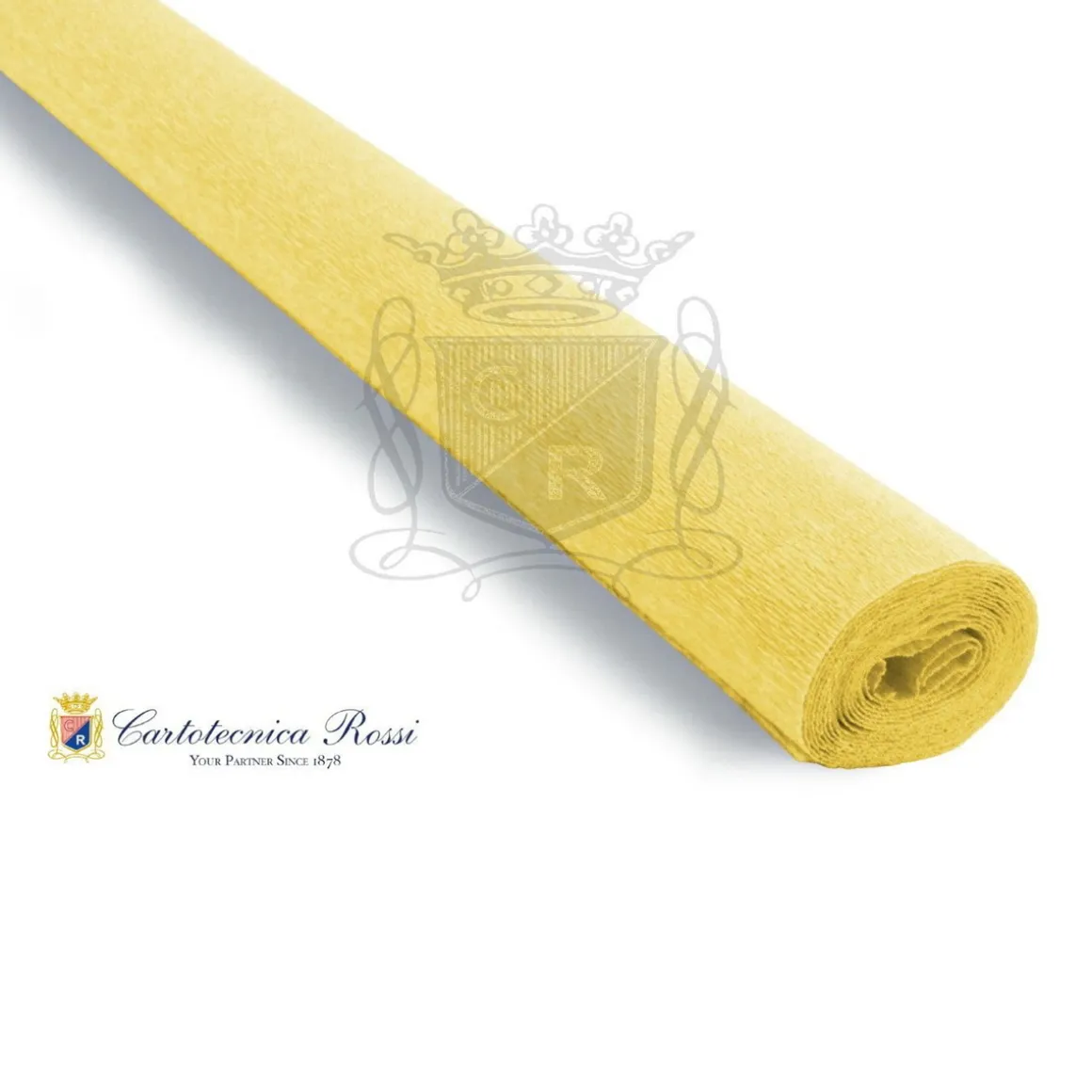 Cartotecnica Rossi kreppapir 371 – solgul, 90 g rull (120 g/m²) à 50×150 cm