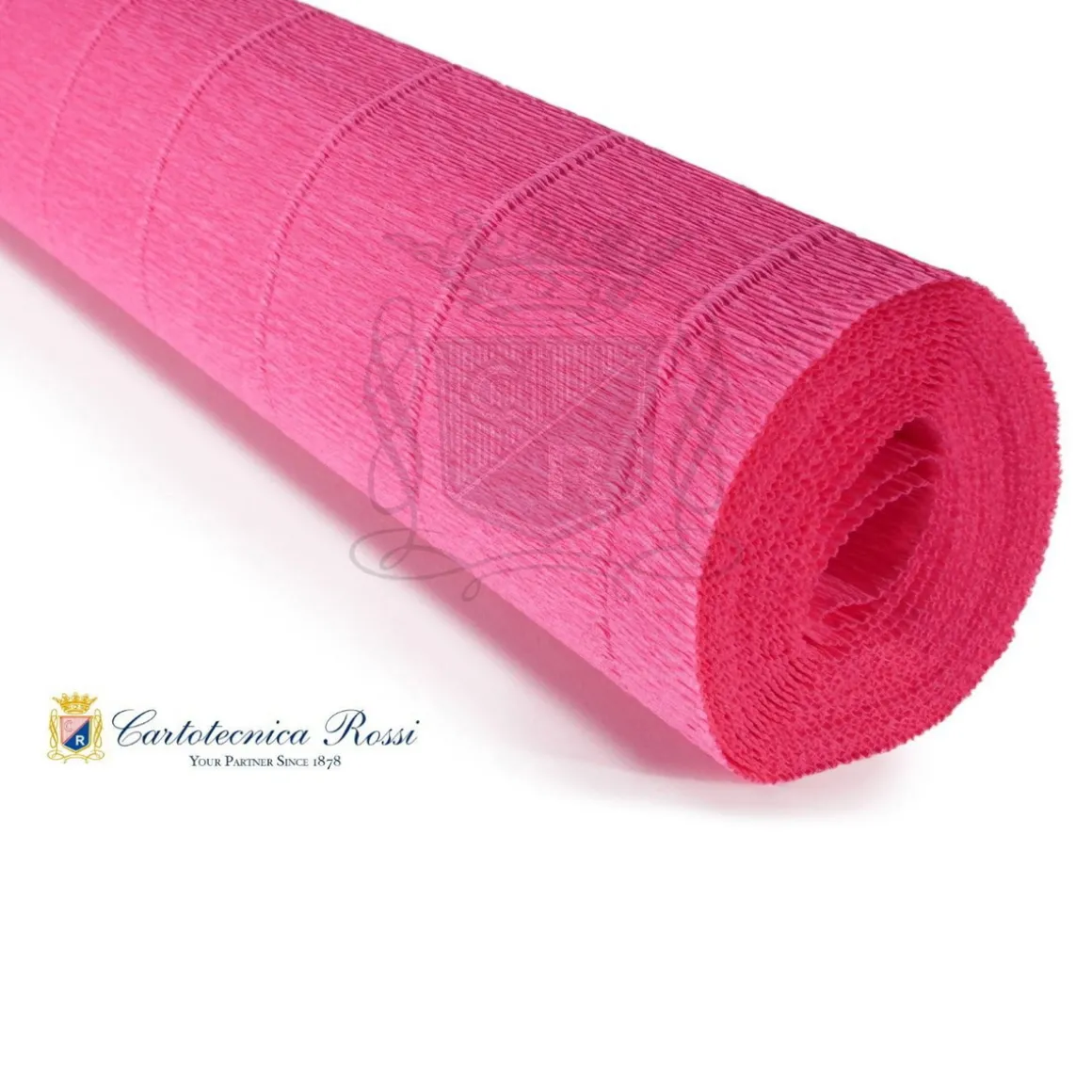 Cartotecnica Rossi kreppapir 571 – skarprosa, 180 g rulle (144 g/m²) à 50×250 cm