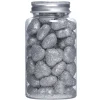Ca. 60 sølvfargede, gnistrende glitterhjerter – 2×1 cm