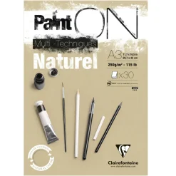Clairefontaine Paint ON Multi Techniques blokk A3 (297×420 mm), 20 svarte ark, 250 g/m²