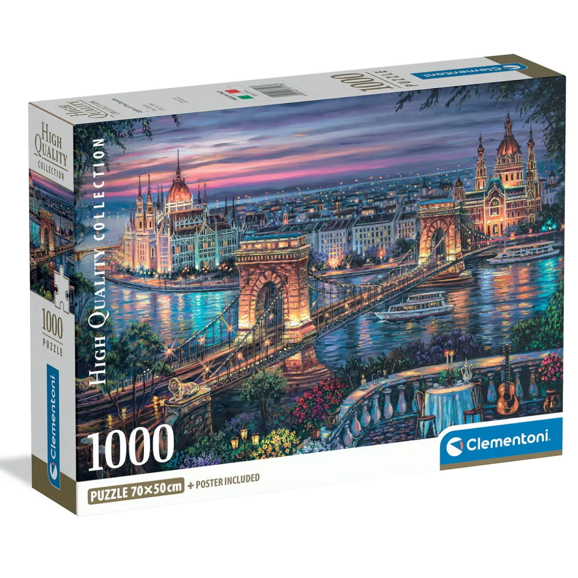 Clementoni puslespill High Quality Collection – Lights Danube, 1000 biter, 70×50 cm