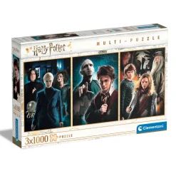 Clementoni puslespill – 3 puslespill med Harry Potter. 3×1000 biter, 50×69 cm hver