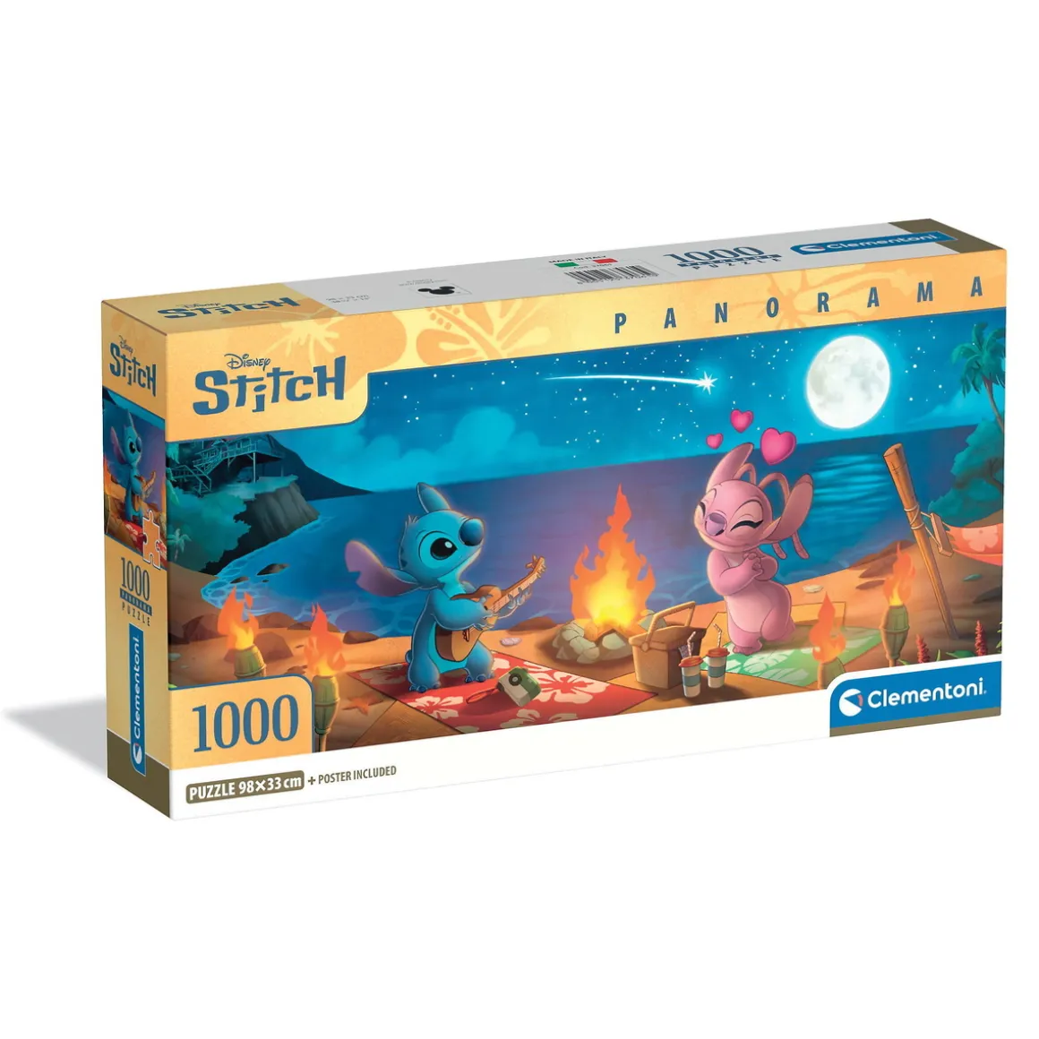 Clementoni puslespill Stitch Panorama, herlig bredt panoramapuslespill, 1000 biter, 98×33 cm