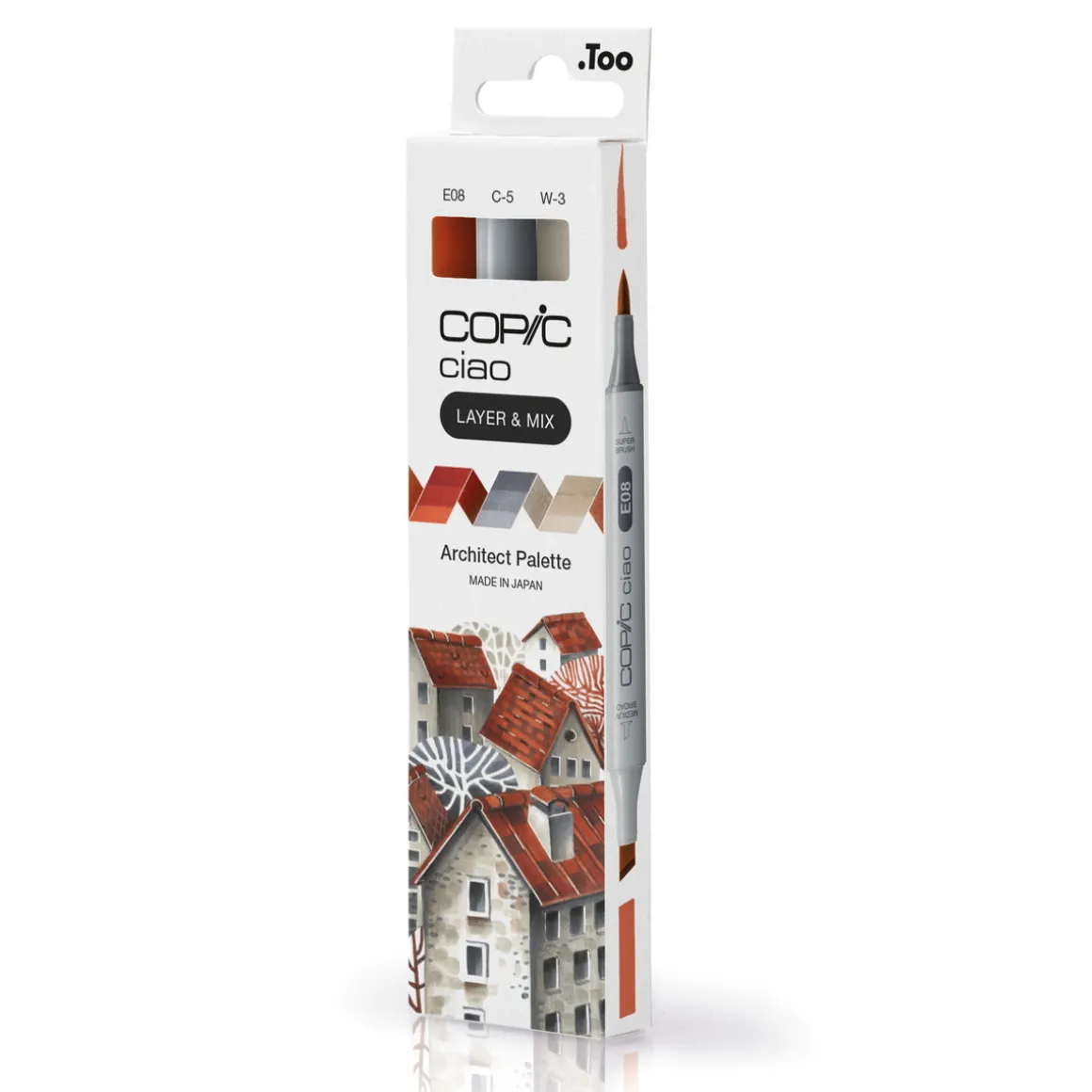 Copic Ciao markers med dobbel spiss, 3-pakning – Architect palette