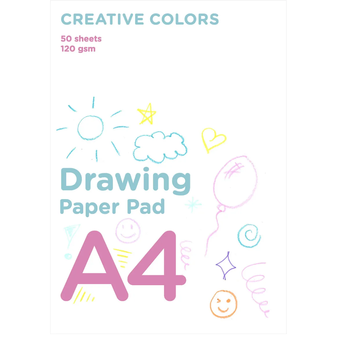 Creative Colors tegneblokk for barn A4 (210×297 mm) med 50 ark, 120 g/m²