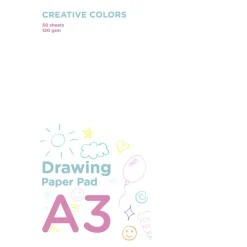 Creative Colors tegneblokk for barn A3 (297×420 mm) med 50 ark, 120 g/m²