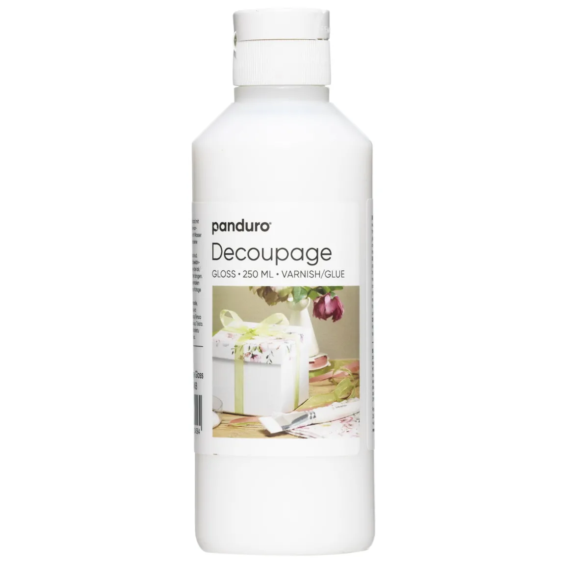 Decoupagelim, blank vannbasert decoupagelakk til pappmasjé og tre, 250 ml