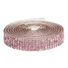 Dekorbånd selvklebende med strassteiner 1 meter×10 mm rosa