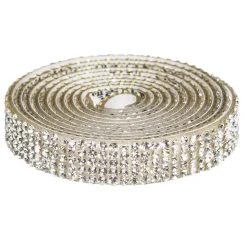 Dekorbånd selvklebende med strassteiner 1 meter×10 mm transparent