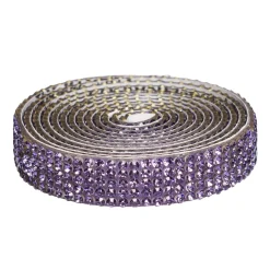 Dekorbånd selvklebende med strassteiner 1 meter×10 mm lilla