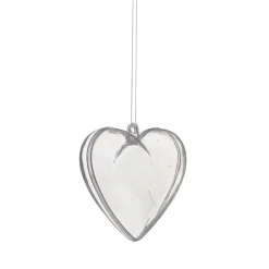 Delbare, hjerteformede julekuler av plast, 6 stk. Ø6 cm