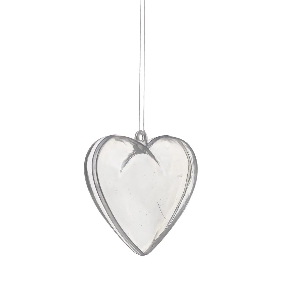 Delbare, hjerteformede julekuler av plast, 6 stk. Ø6 cm