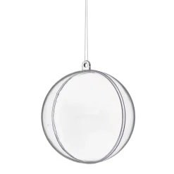 Delbare julekuler av plast, runde, 4 stk. Ø7,5 cm