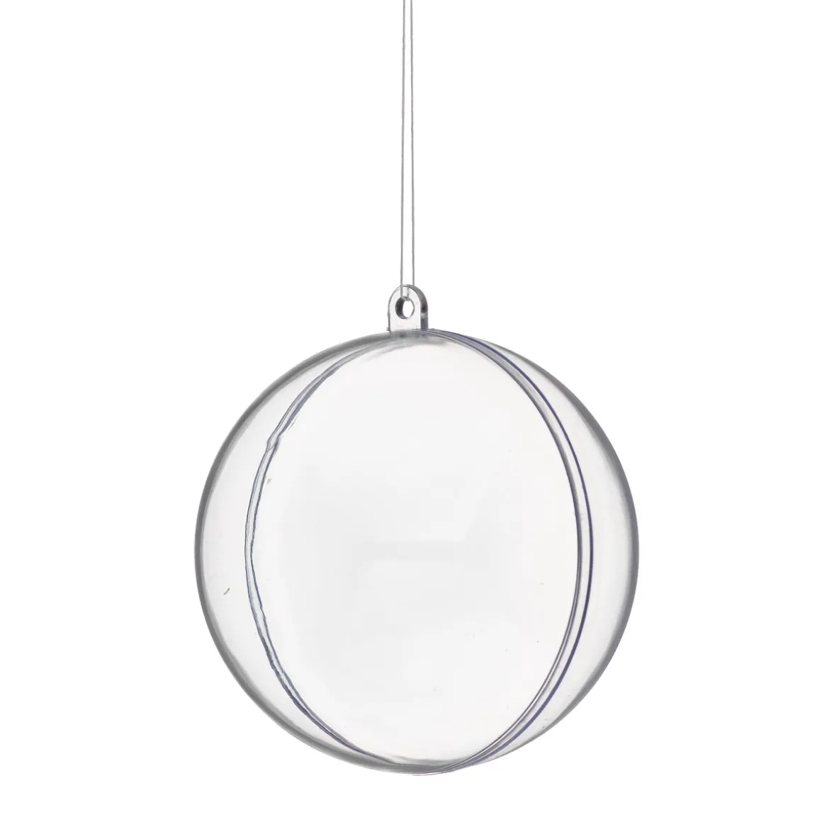 Delbare julekuler av plast, runde, 4 stk. Ø7,5 cm