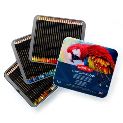 Derwent Chromaflow fargeblyanter 72 stk. i praktisk metalletui