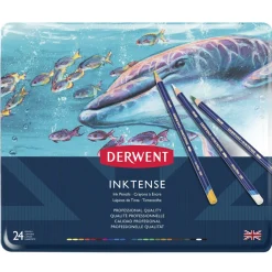 Derwent Inktense 24 akvarellblyanter i metalleske