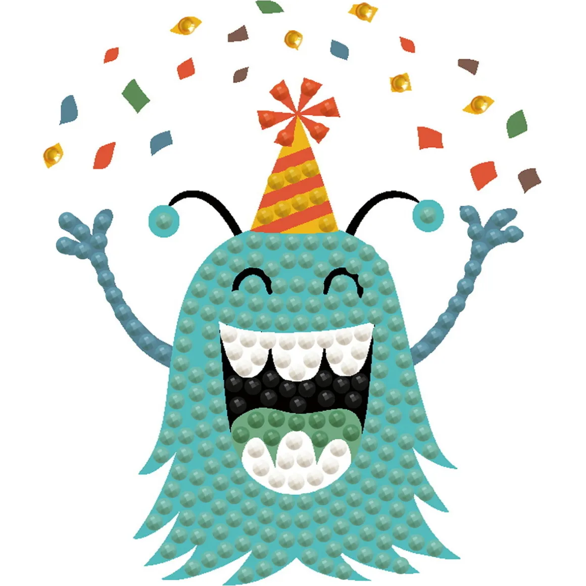 Diamond Dotz Party monster – diamond painting, 7,8×7,8 cm