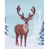 Diamond painting – 12×16 cm stort motiv med en vinterlig hjort