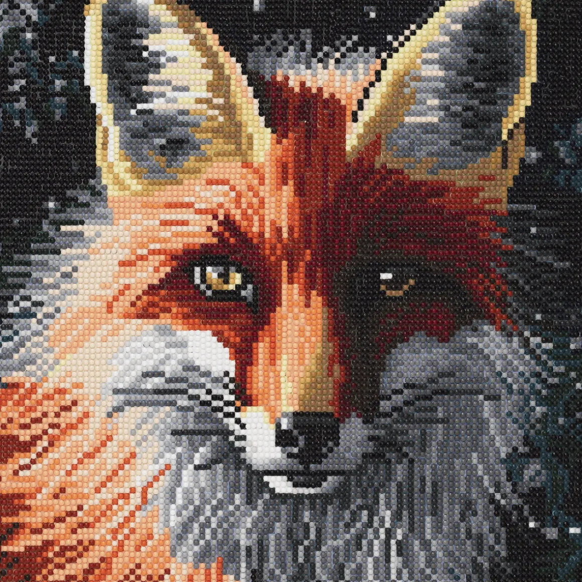 Diamond painting – 30×30 cm stort motiv med en listig rødrev