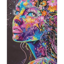 Diamond Painting kvinneansikt, 30×40 cm lerret + perler, silikon og pinsett