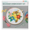 DIY-kit blomsterbroderi for barn og nybegynnere – syring, tråd, motiv og tilbehør