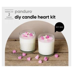DIY-kit candle heart – støp 2 vakre lys av soyavoks med små hjerter