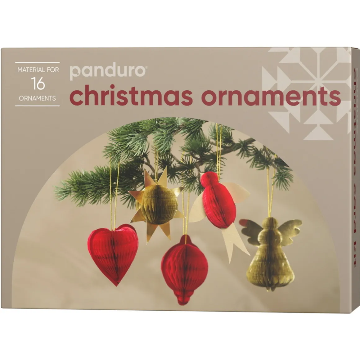 DIY-kit Christmas Ornaments, lag 16 stk. juletrepynt med trekkspillpapir