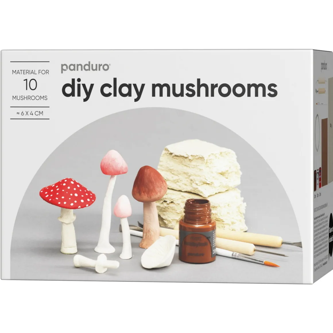DIY-kit Clay Mushrooms – materiale for opptil 10 dekorasjonssopper i leire