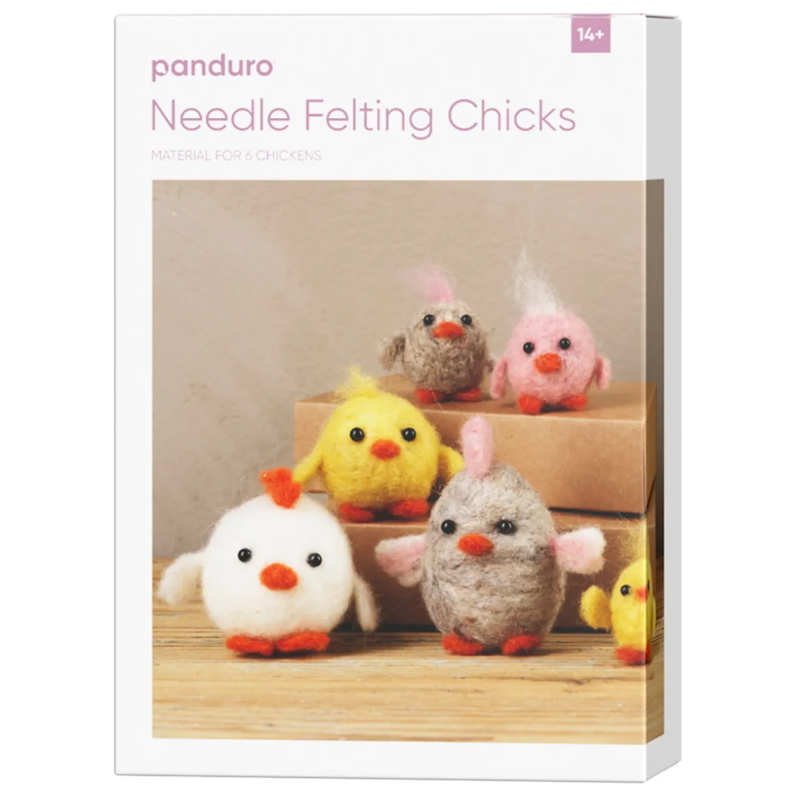 DIY-kitet Needle Felting Chicks – lag 6 påskekyllinger med nålefilting!